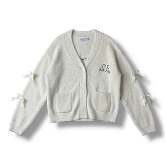 Women's Hello Kitty Graphic Cardigan - Cream 1x - Picture 1 of 4